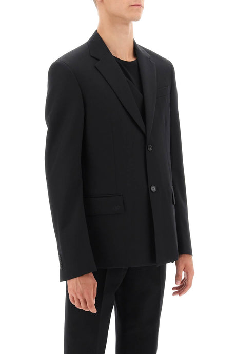 OFF-WHITE Men's Black Single-Breasted Wool Jacket for FW23
