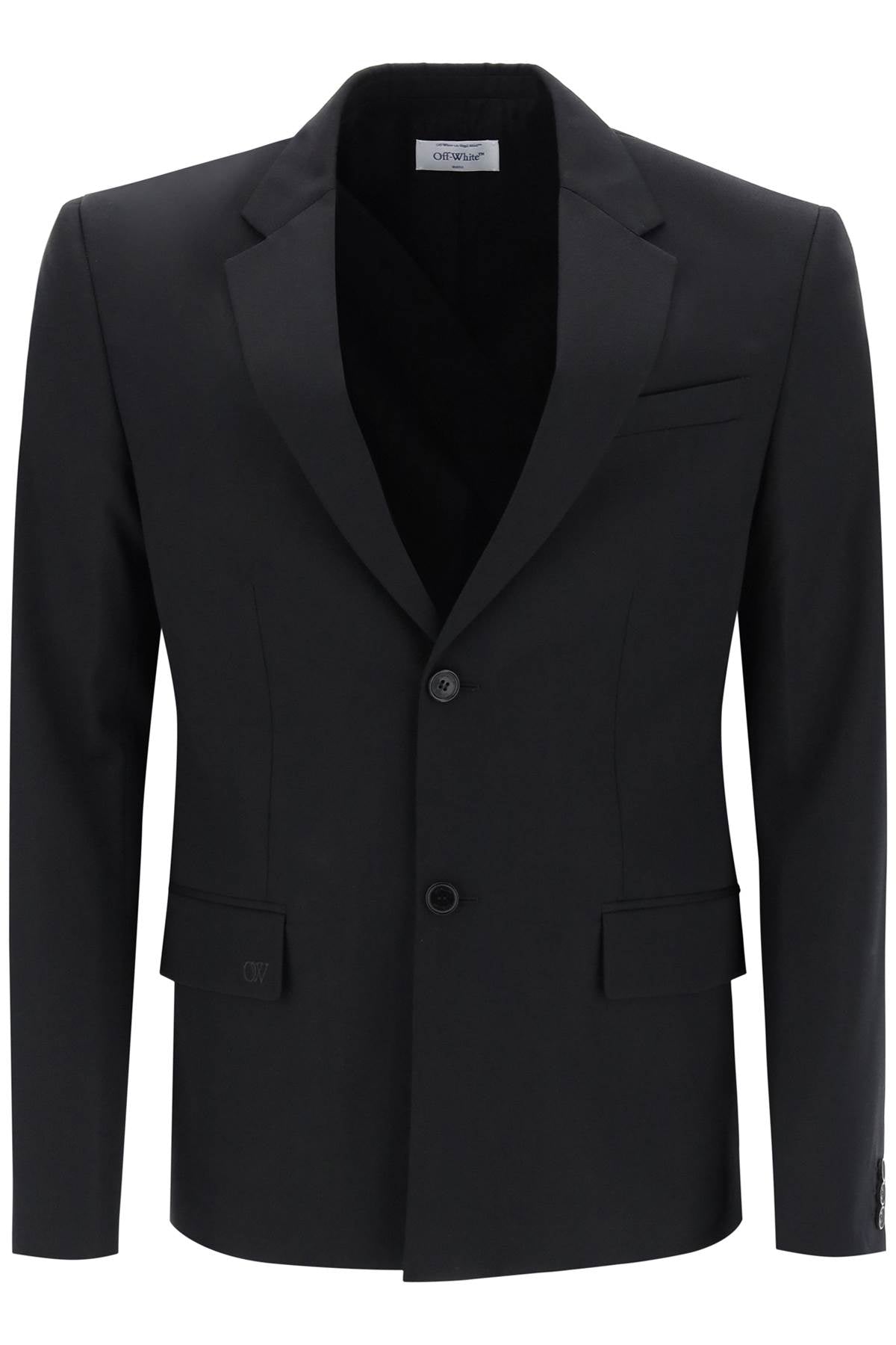 OMEN063F23FAB001 - Classic Black Wool Jacket for Men