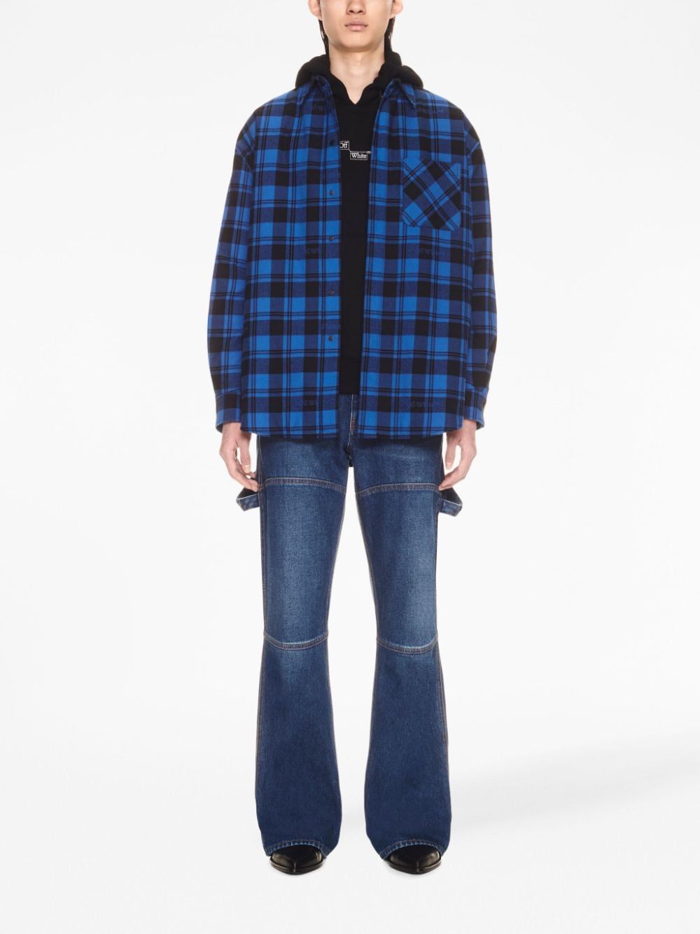 Blue Check Overshirt for Men - مجموعة FW23