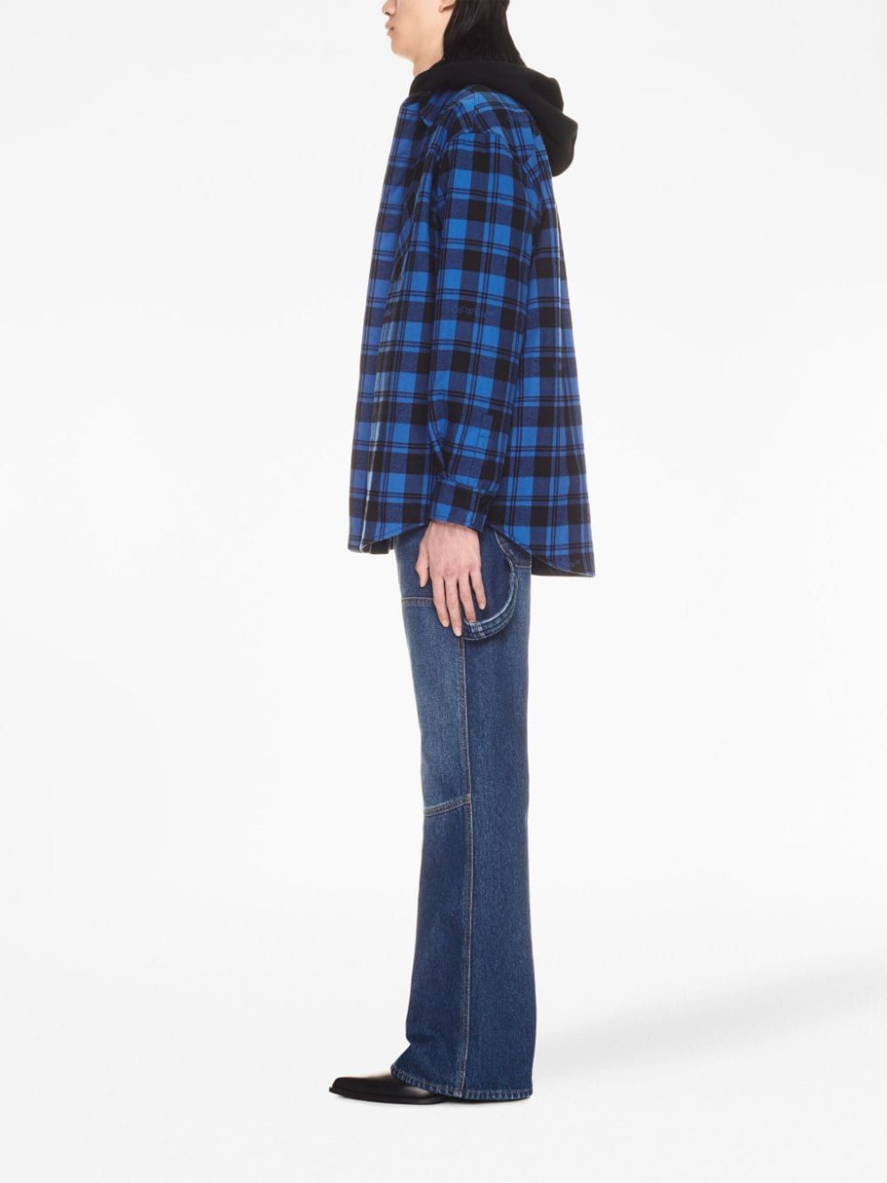 OFF-WHITE Blue Check Overshirt for Men - FW23 Collection