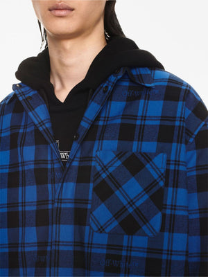 Blue Check Overshirt for Men - مجموعة FW23