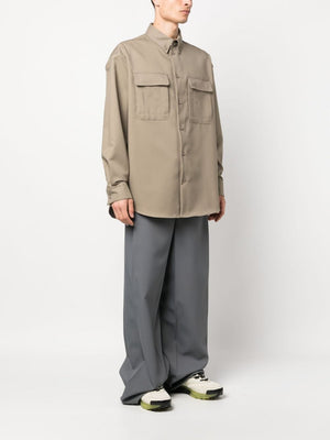 OFF-WHITE Beige Technical Fabric Overshirt for Men - FW23 Collection
