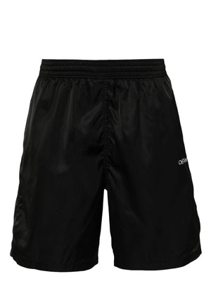 OFF-WHITE Nylon Swim Shorts for Men - Black