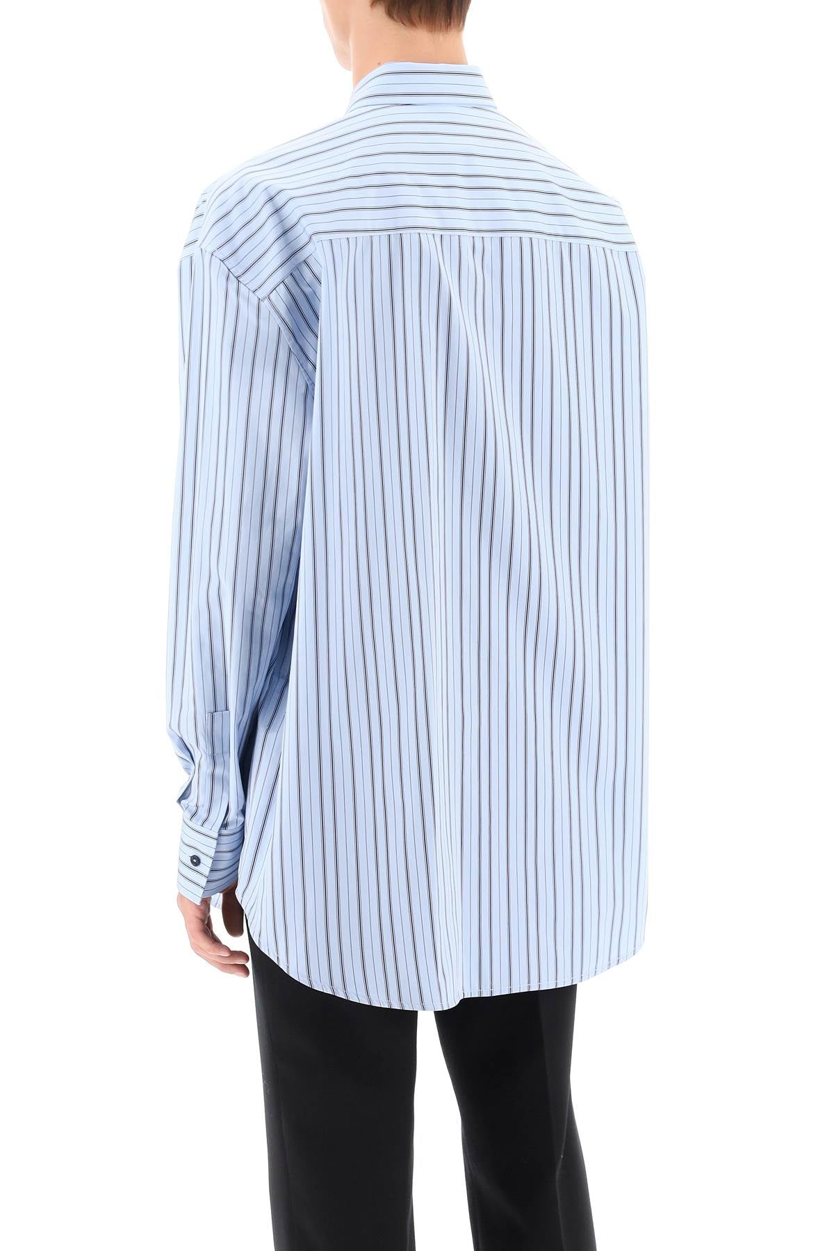 OFF-WHITE Light Blue Striped Long Sleeve Shirt for Men