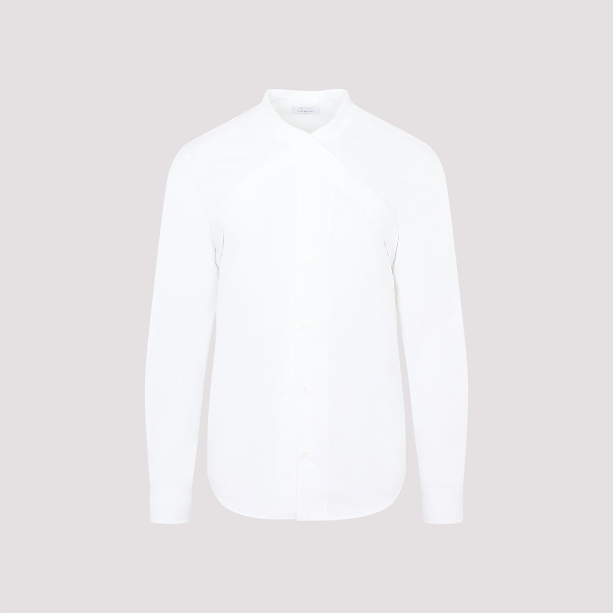 White Cotton Shirt with Strap Detail for Men - FW24 Collection