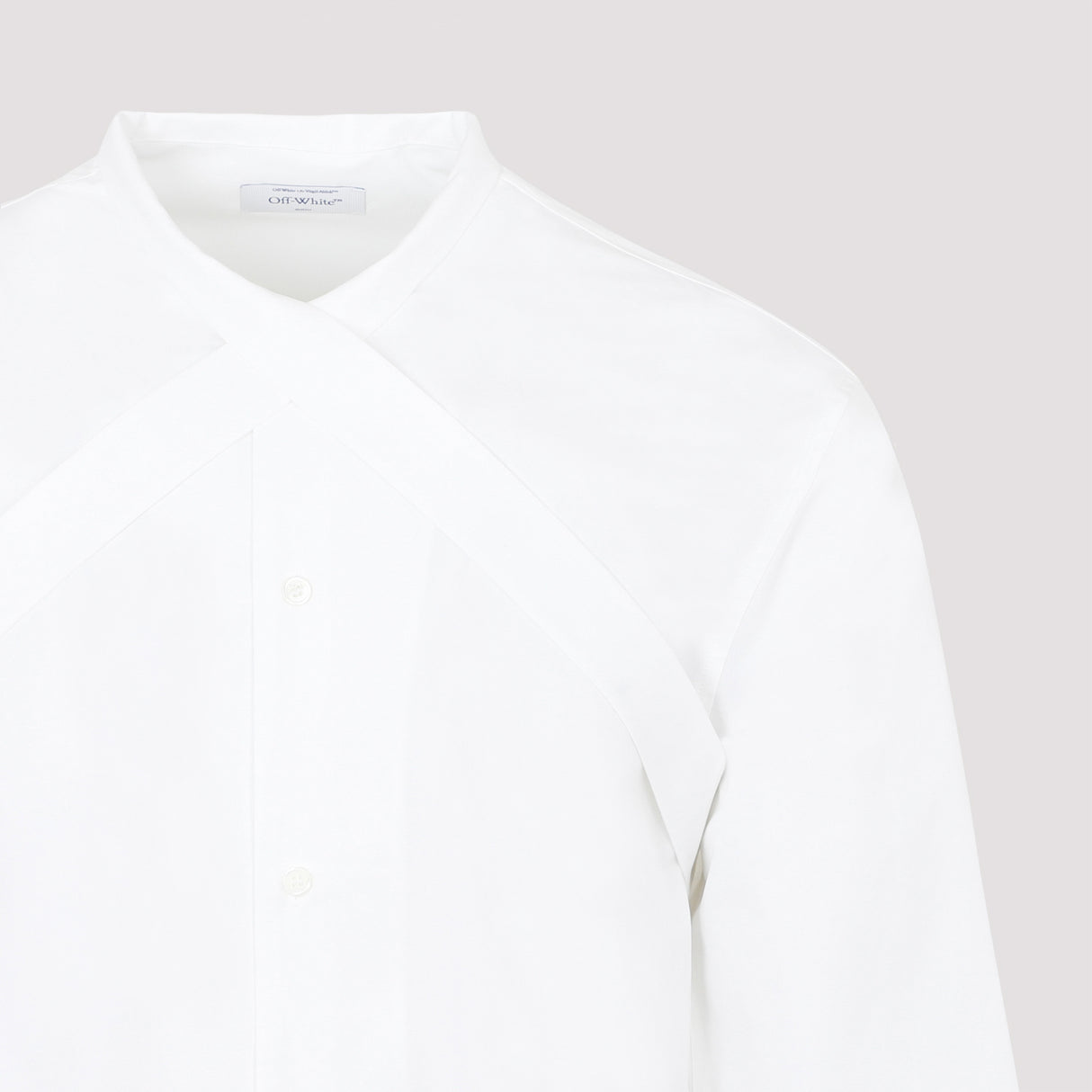 White Cotton Shirt with Strap Detail for Men - FW24 Collection