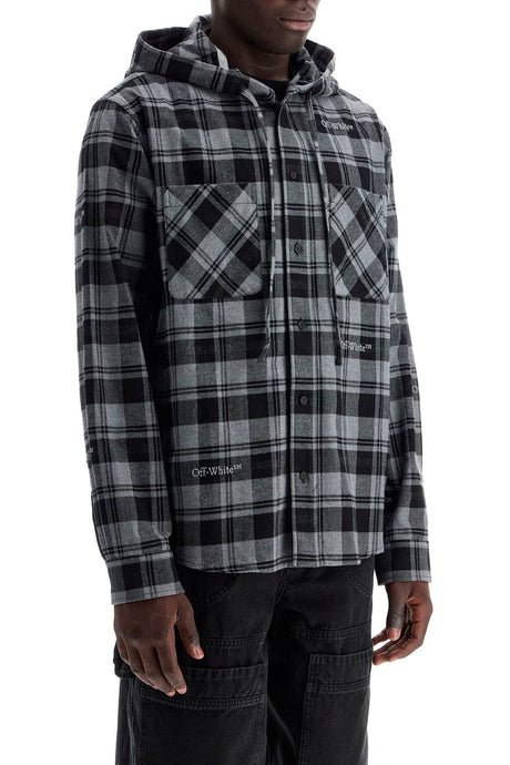 OFF-WHITE Checkered Design OVERSHIRT WITH HOOD