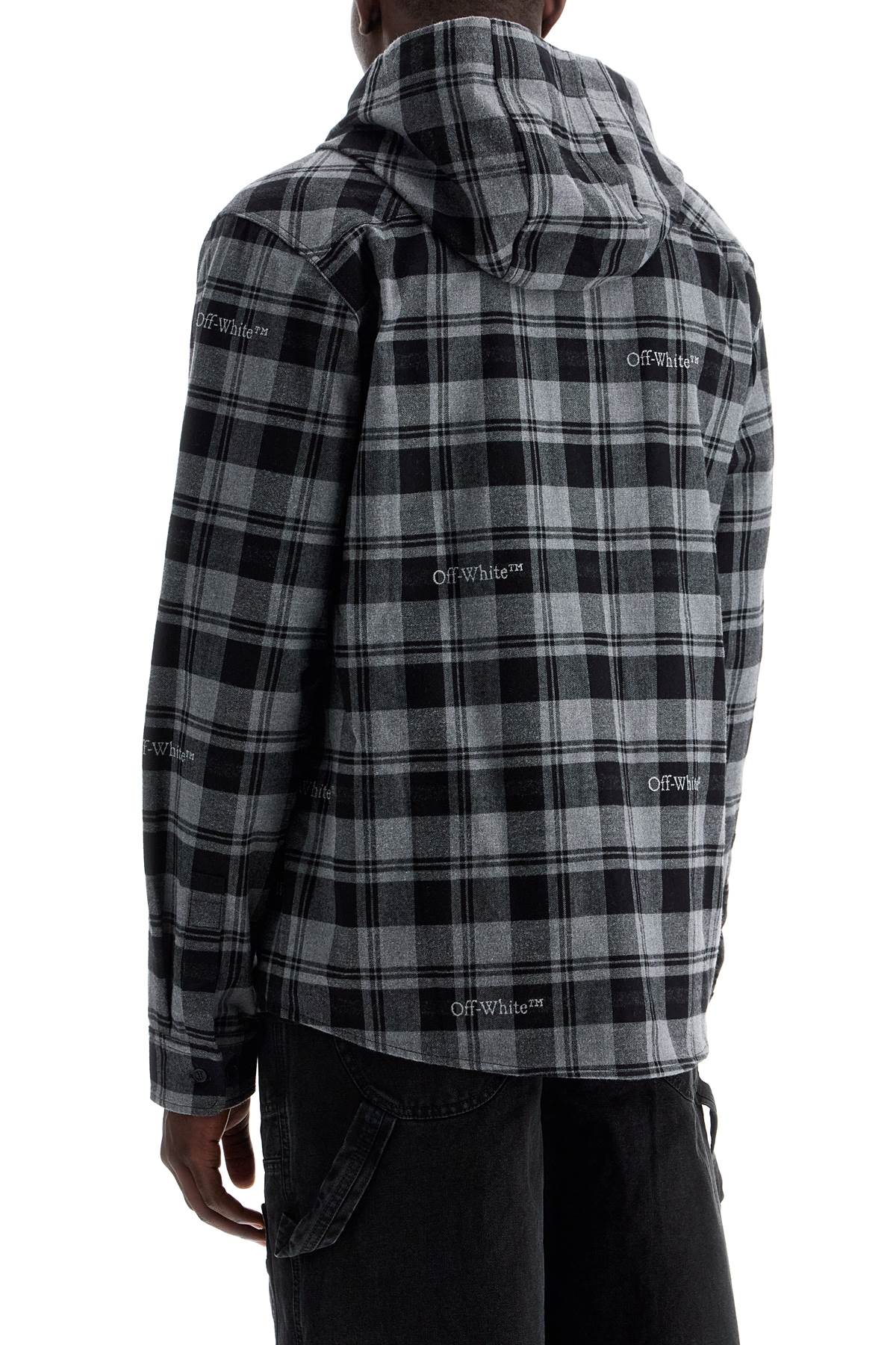 OFF-WHITE Checkered Design OVERSHIRT WITH HOOD