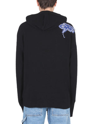 OFF-WHITE Thunder Arrow Drawstring Hoodie - Men’s Sweater