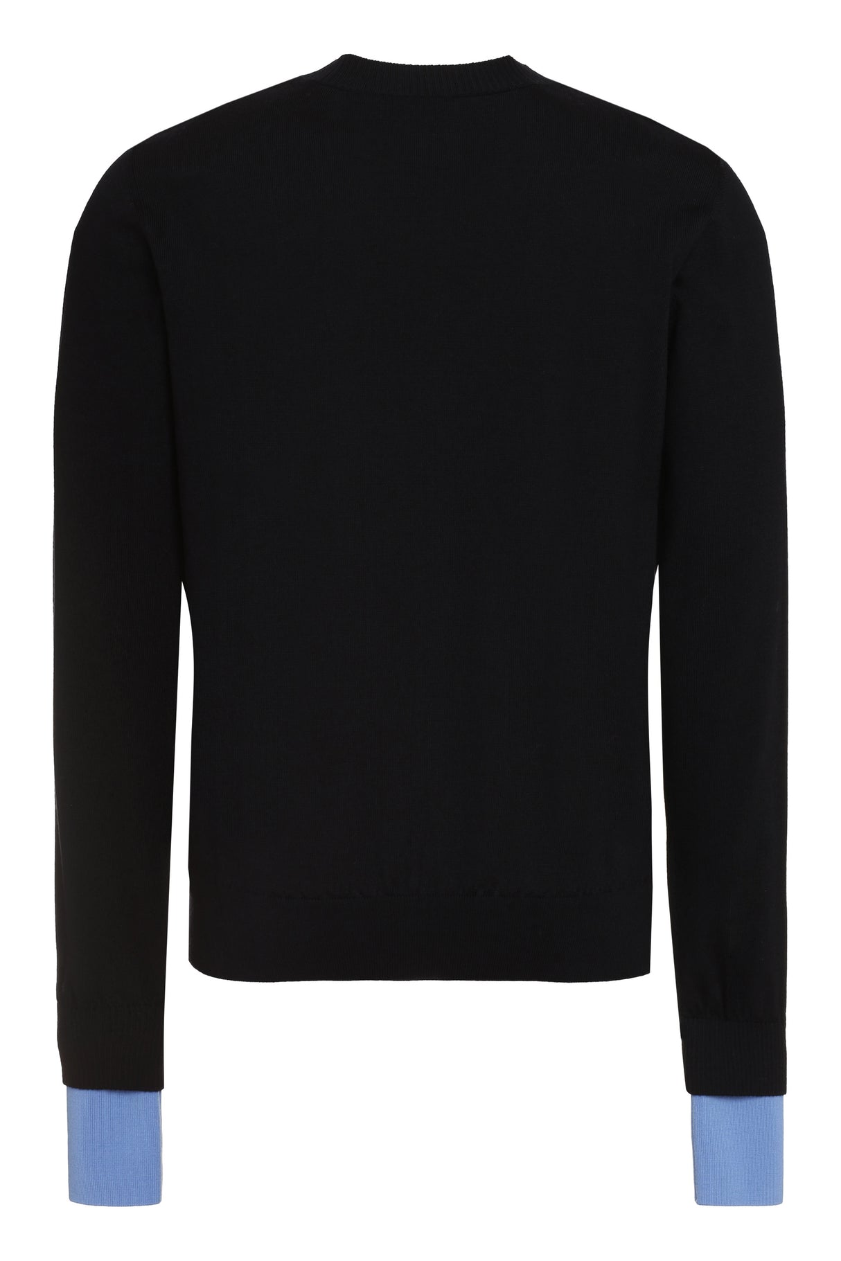 Men's Black Ribbed Knit Pullover