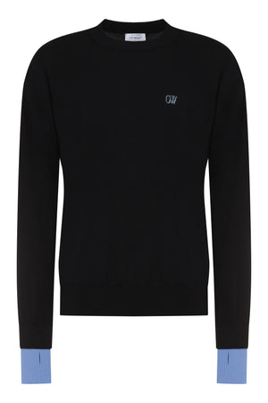 Men's Black Ribbed Knit Pullover