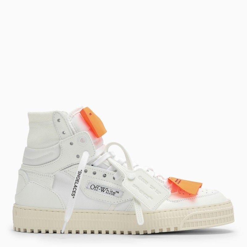 OFF-WHITE Off-Court Sneaker for Men - Smooth Leather with Fabric Inserts and Embroidered Arrows on Sides