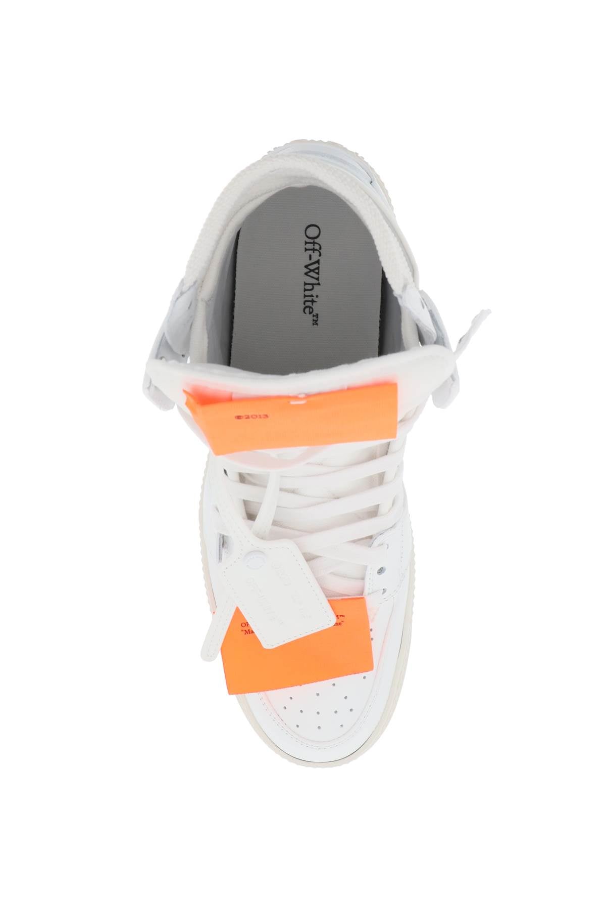 OFF-WHITE Off-Court Sneaker for Men - Smooth Leather with Fabric Inserts and Embroidered Arrows on Sides