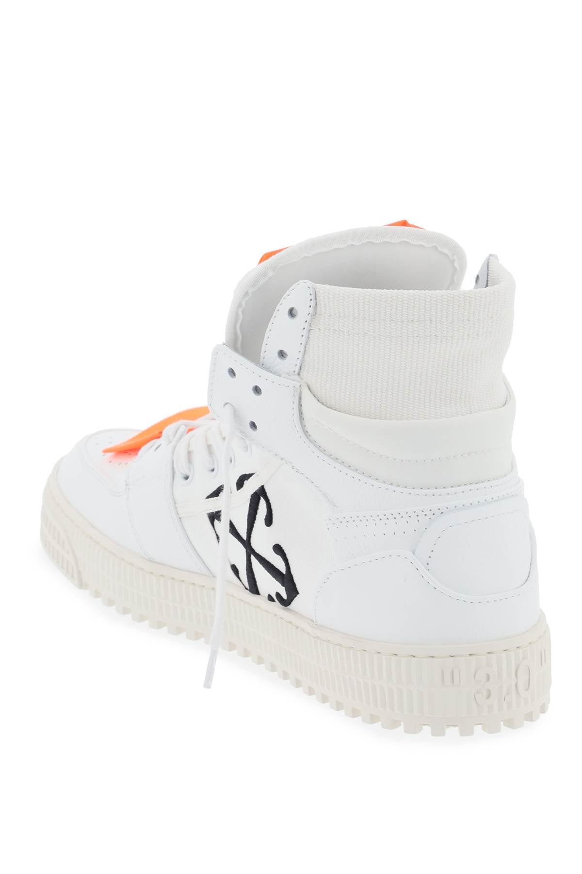 OFF-WHITE Off-Court Sneaker for Men - Smooth Leather with Fabric Inserts and Embroidered Arrows on Sides