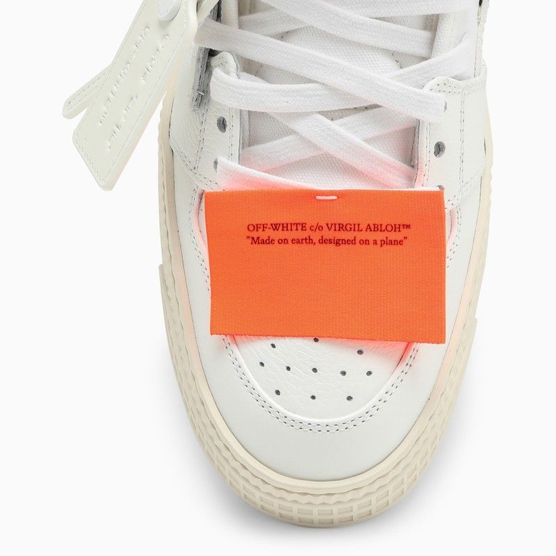 OFF-WHITE Off-Court Sneaker for Men - Smooth Leather with Fabric Inserts and Embroidered Arrows on Sides