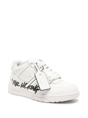 White Leather Signature Arrow Sneakers for Men