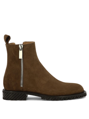 OFF-WHITE 24SS Brown Leather Men's Boots - Seasonal Must-Have!