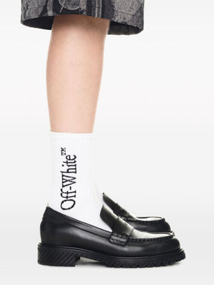 OFF-WHITE Black Military Leather Loafers for Men