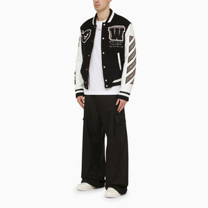 OFF-WHITE Classic Leather Varsity Jacket - Men’s Outerwear