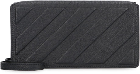 OFF-WHITE Men's Black 3D Leather Crossbody Handbag for FW23