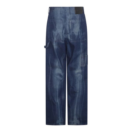 Blue Oversized Jeans with Body Scan Motif for Men - SS23