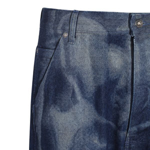 Blue Oversized Jeans with Body Scan Motif for Men - SS23