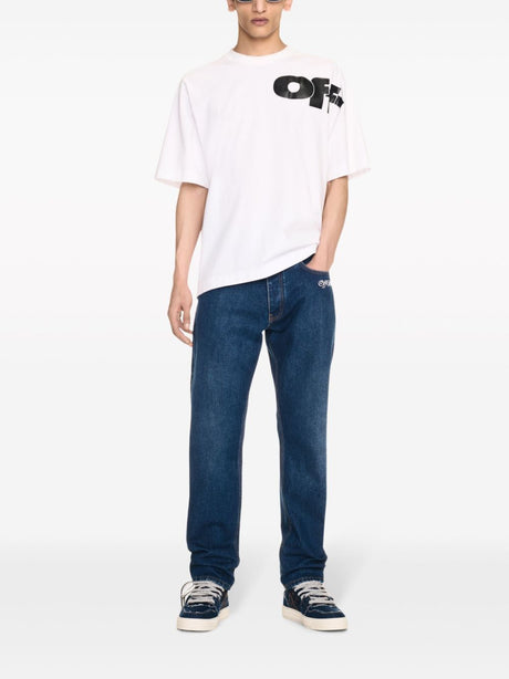 OFF-WHITE Straight Leg Signature Patch Jeans
