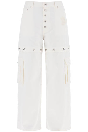 OFF-WHITE Embroidered White Baggy Jeans for Men - SS24 Collection