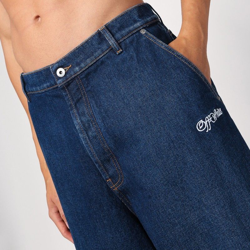 OFF-WHITE Blue Wide Denim Casual Jeans