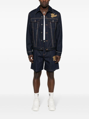 OFF-WHITE Vintage-Inspired Denim Shorts for Men in Raw Blue