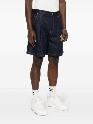 OFF-WHITE Vintage-Inspired Denim Shorts for Men in Raw Blue