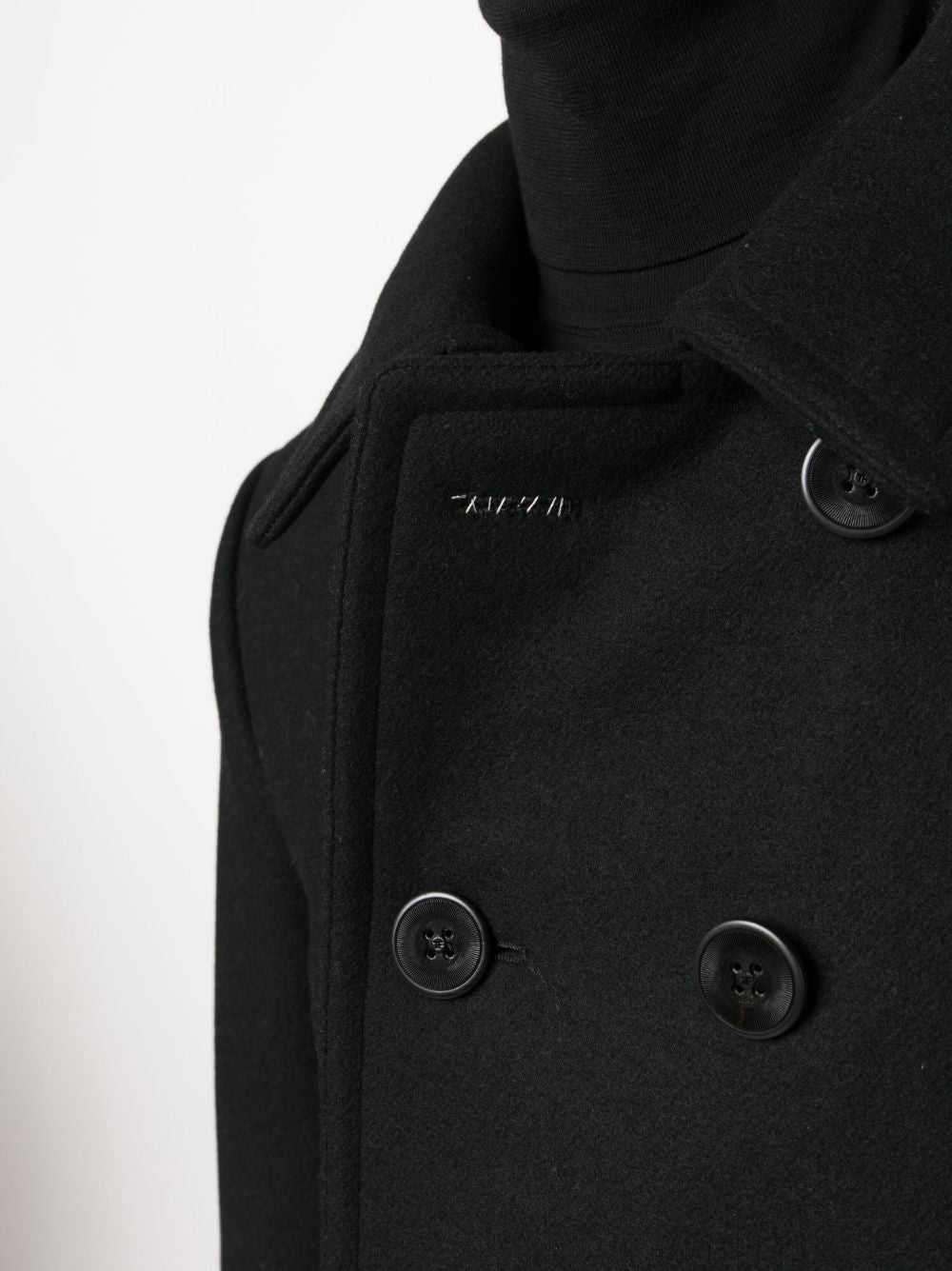 TOM FORD Elegant Black Wool Peacoat