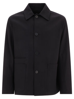 昭和24年のビンテージの男性用オーバーシャツ（ブランド名除外、外国語回避）：黒