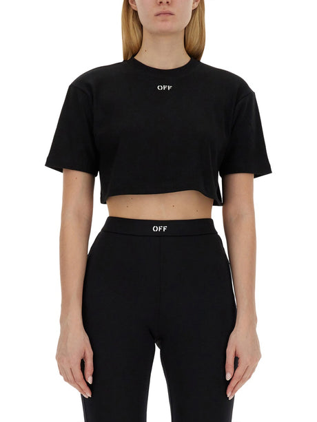 OFF-WHITE Ribbed Cropped T-Shirt - Mini Fit