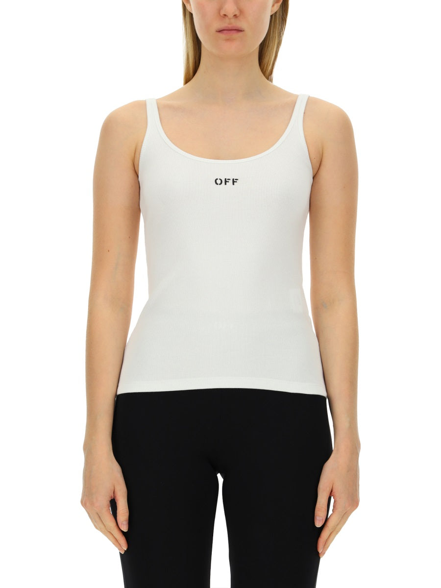 OFF-WHITE Slim Fit Logo Tank Top - Size 38 IT