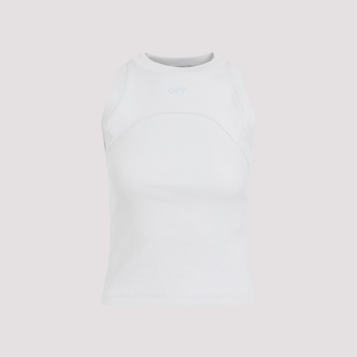 Blue Stamp Rib Round Tank Top for Women - SS24 Collection