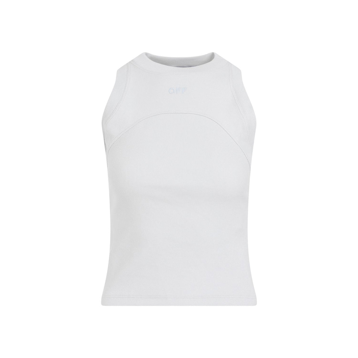Blue Stamp Rib Round Tank Top for Women - SS24 Collection