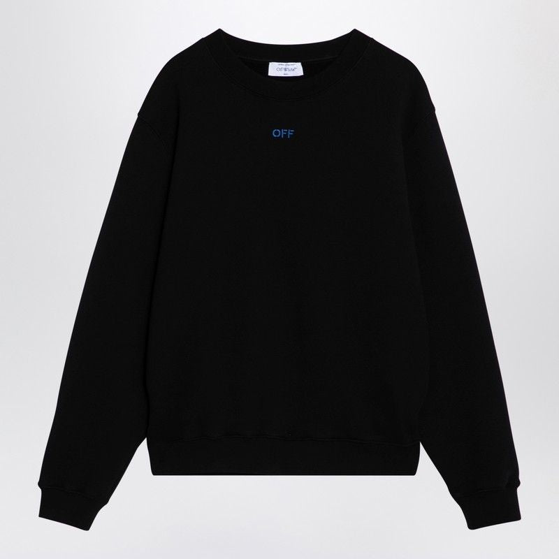 OFF-WHITE Elegant Black Embroidered Cotton Sweatshirt