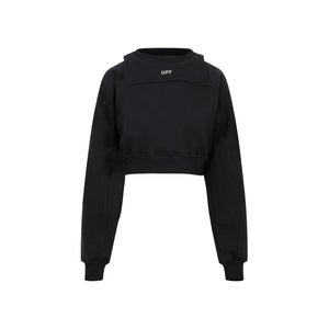 Áo sweatshirt cotton cổ ngắn màu đen dành cho phái đẹp - Bộ sưu tập FW23