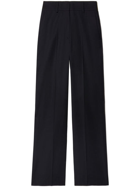 OFF-WHITE Women's Black Wool Embroidered Logo Trousers - SS24 Collection