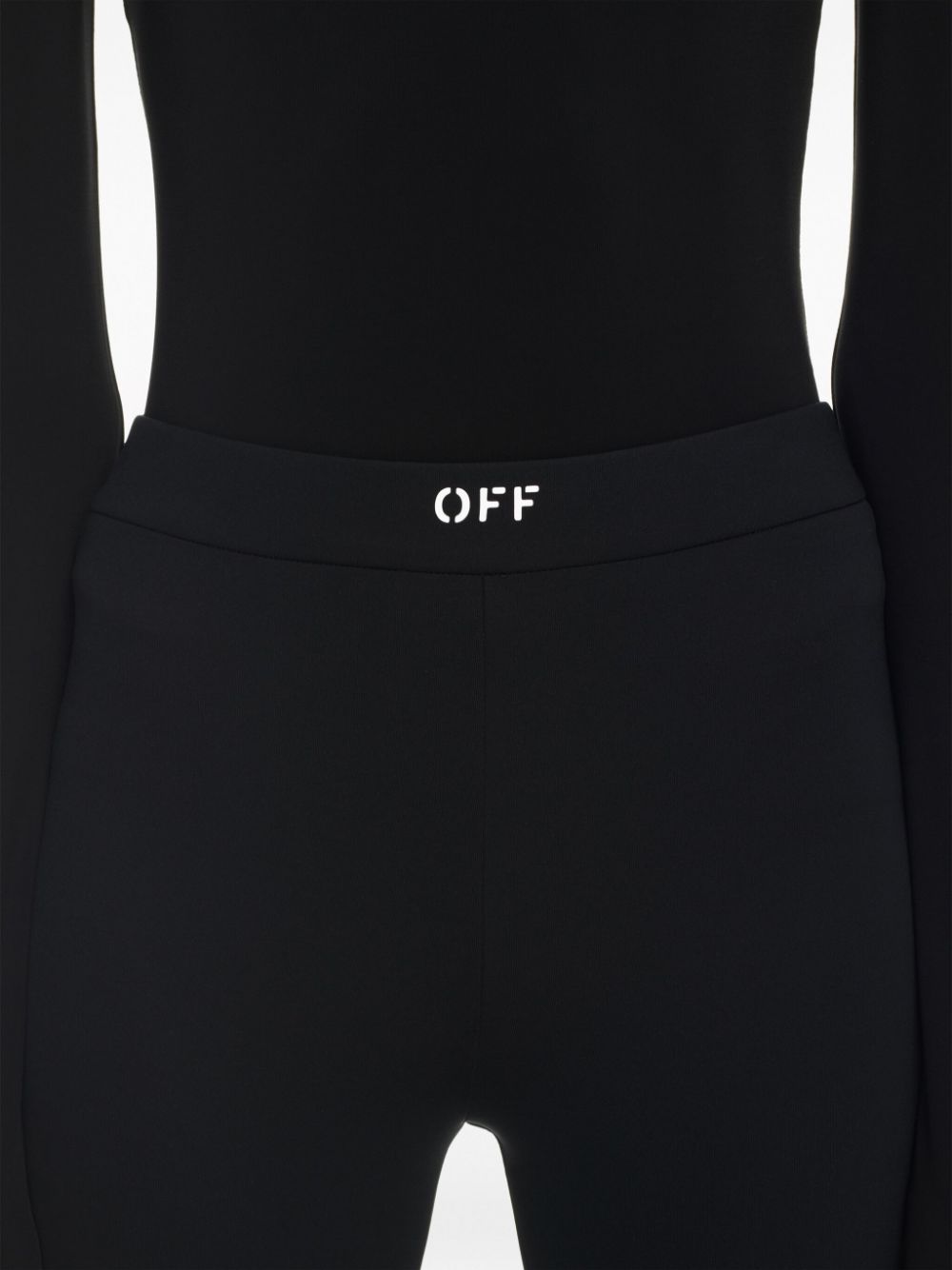 OFF-WHITE High-Waist Flared Leggings with Side Slits