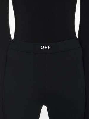 OFF-WHITE High-Waist Flared Leggings with Side Slits