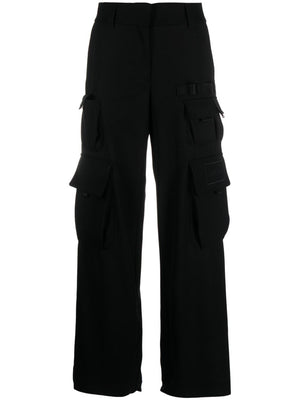 OFF-WHITE BLACK WOOL TROUSERS WITH CARGO POCKETS