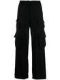 OFF-WHITE BLACK WOOL TROUSERS WITH CARGO POCKETS