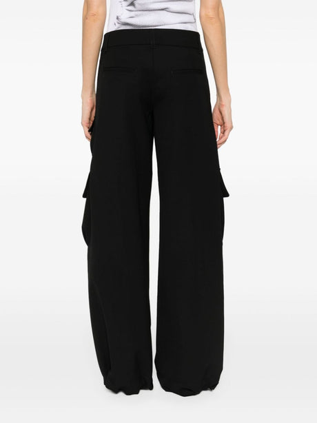 OFF-WHITE BLACK WOOL TROUSERS WITH CARGO POCKETS