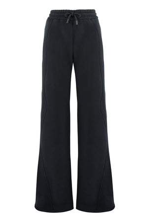 Black Cotton Trousers with Adjustable Elastic Waistband for Women