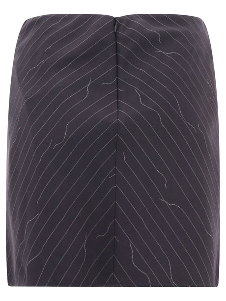 OFF-WHITE Gray Pinstripe Women's Skirt for SS24