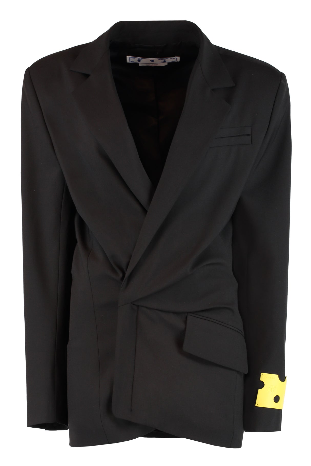 فستان بليزر غير متماثل للنساء - أسود FW22