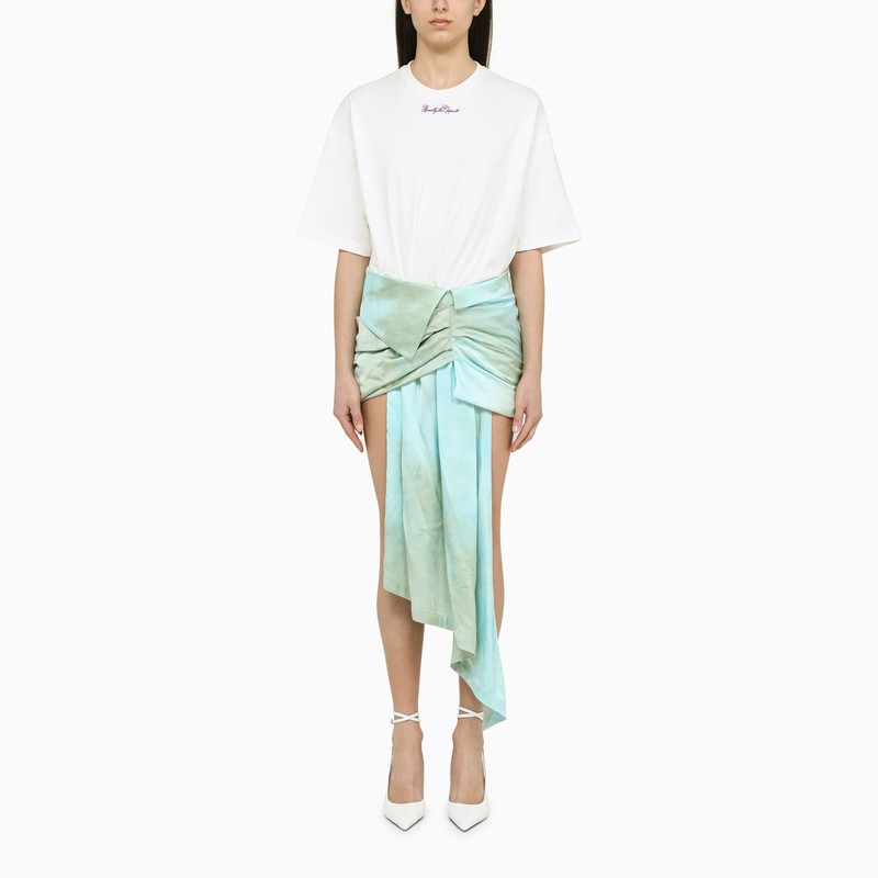 OFF-WHITE Asymmetrical Light Blue Dress in White and Multicolor by SS23 Collection