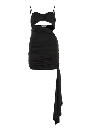 OFF-WHITE Black Cut-Out Crepe Dress for Women